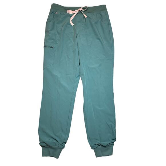 Figs Zamora High Waisted FreeX Lined Jogger Scrub Pants EUCALYPTUS Medium Tall - Picture 1 of 5